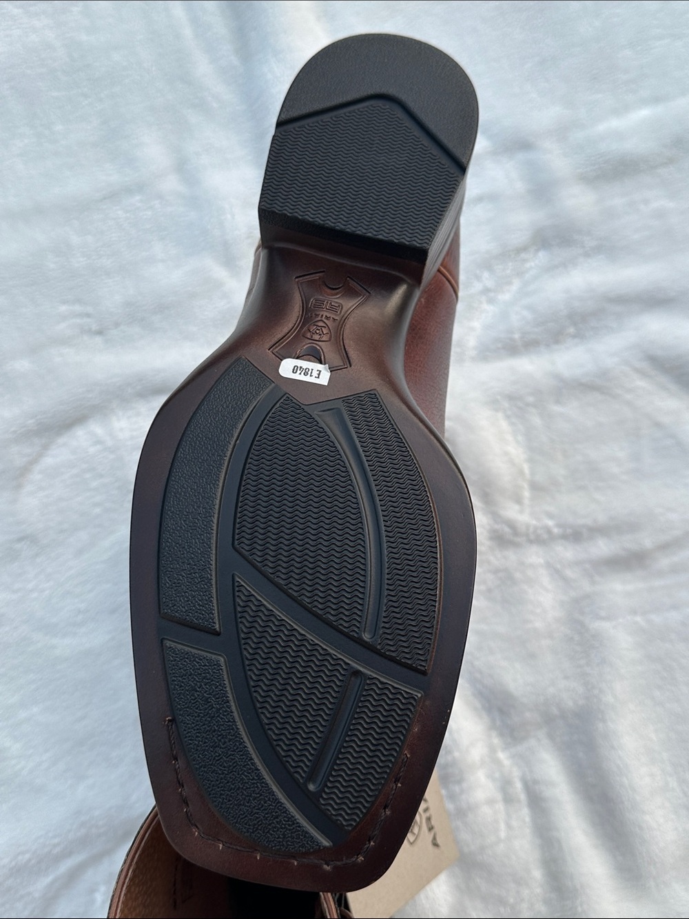 ARIAT Men’s Brown Leather Western Boots Dark Navy Embroidered Shaft Sz 13D NWT - Picture 14 of 15